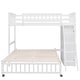 preview thumbnail 3 of 12, Twin Over Full Wood Bunk Bed With Drawers And Shelves, White
