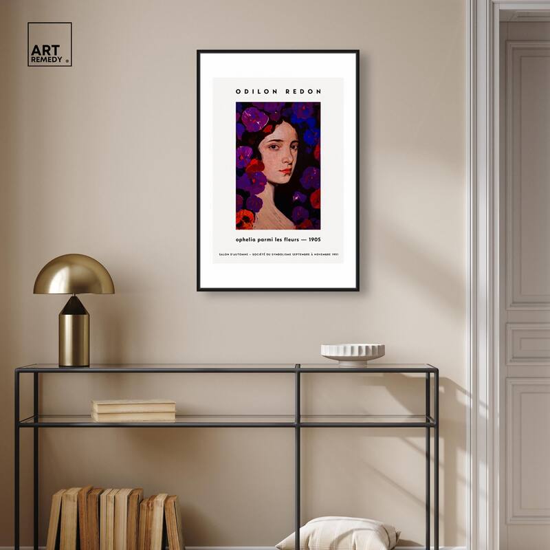 Redon's Ophelia in Blooms Canvas by Art Remedy