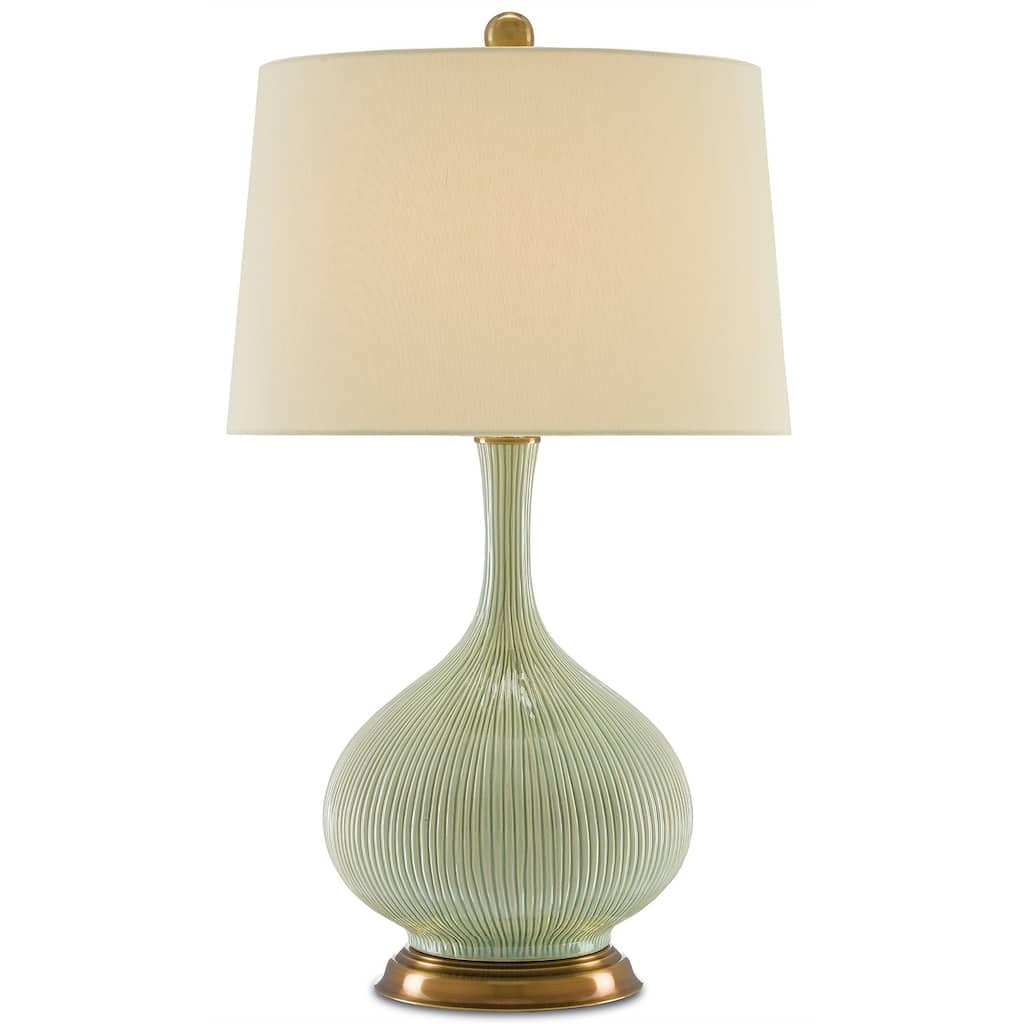 Currey & Company Cait Green Table Lamp - 29.75"h x 17"w x 17"d