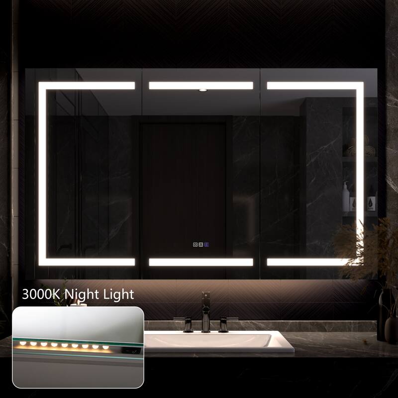 Modland 48"-72"W x 36"H Lighted Bathroom Medicine Cabinet with Backlit & Frontlit Modes,Anti-Fog