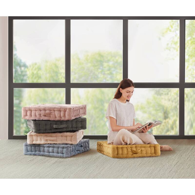 Intelligent Design Azza Poly Chenille Square Floor Pillow Cushion