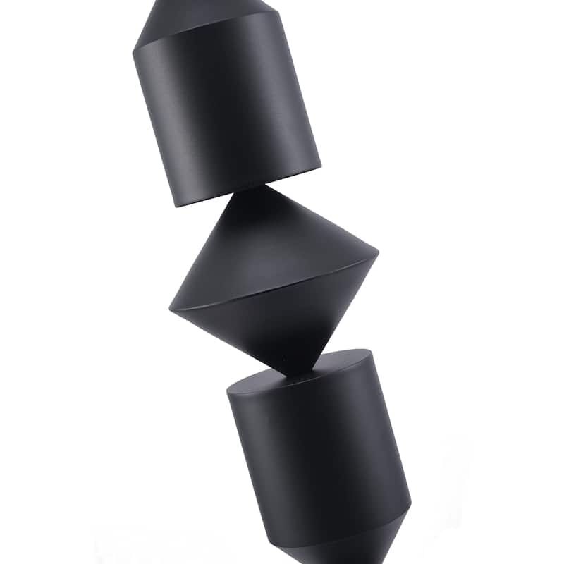 1-Light Black Iron Floor Lamp With A White Acrylic Shade