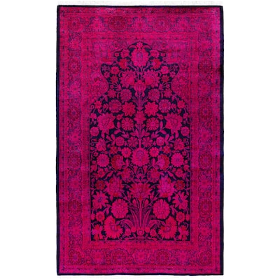Overdyed One-of-a-Kind Hand-Knotted Area Rug - Pink - 4' 1" x 6' 4"