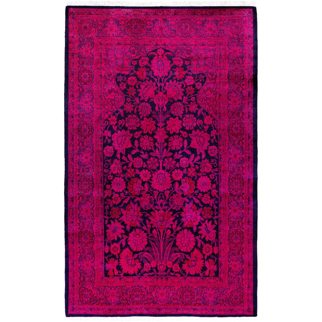Overdyed One-of-a-Kind Hand-Knotted Area Rug - Pink - 4' 1" x 6' 4"