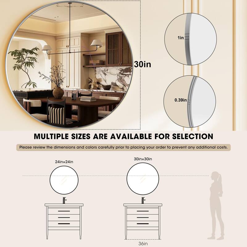 Wall Mirror Vanity Mirror Bathroom Mirror with Metal Frame(1 Piece)