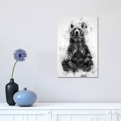 iCanvas "Brown Bear Black And White" by Cornel Vlad Canvas Print
