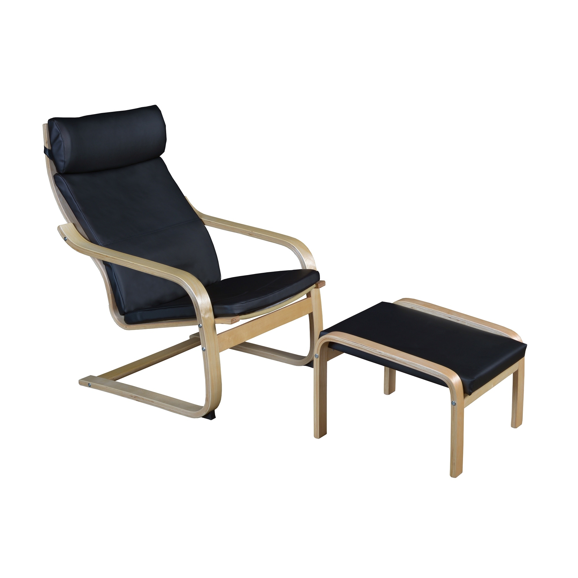 Noble Myra Reclining Chair and Ottoman Natural Leather Bed