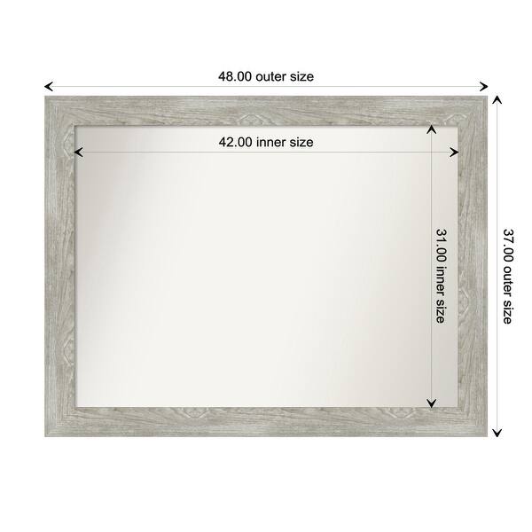 dimension image slide 83 of 113, Dove Greywash Framed Non-Beveled Custom Wall Mirror, Bathroom Vanity Mirror