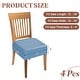 preview thumbnail 9 of 12, PU Dining Chair Seat Covers, Stretch Chair Cushion Slipcovers, Waterproof Rear Covers Protector - 4Pcs