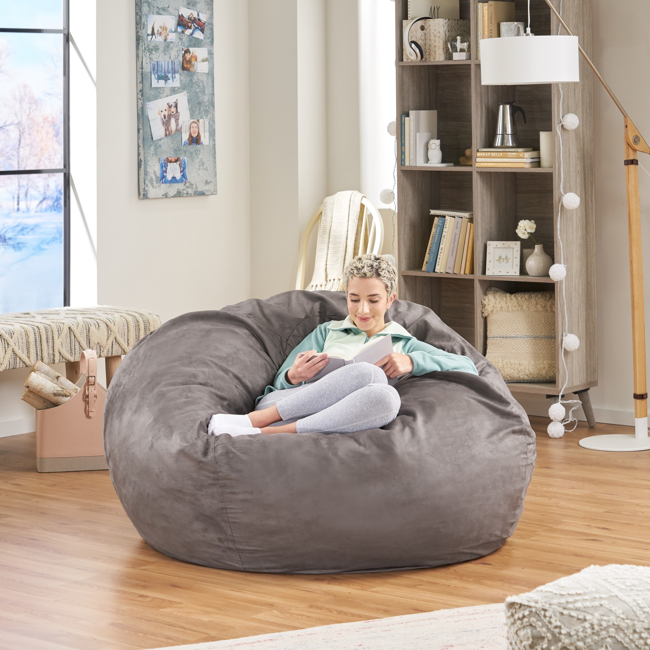 bates traditional 5 foot suede bean bag cover onlychristopher knight  home