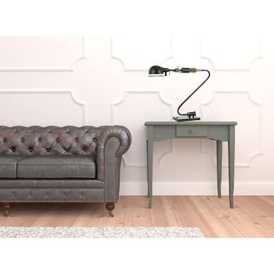 21" Modern Bronze Metal Desk Lamp with Dome Shade Adjustable Neck Dimmable for Bedroom or Living Room - 21" H x 25" W x 6" D