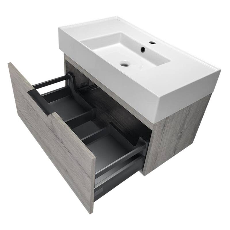 Nameeks Derin-3217-W-S Derin 32" Wall Mounted Single Basin Vanity Set