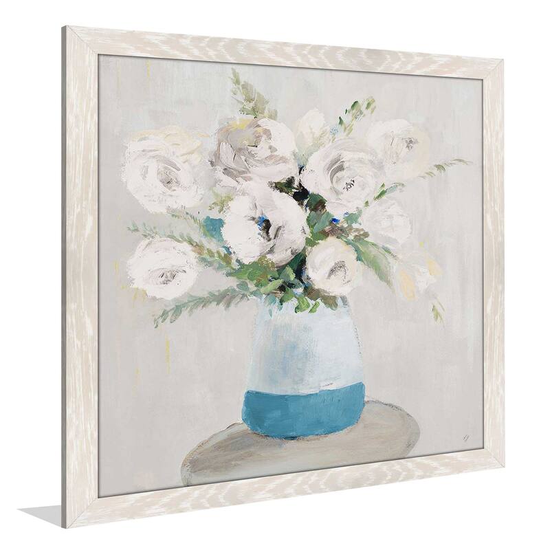 "White Peonies in Tonal Vase" Print on Acrylic.