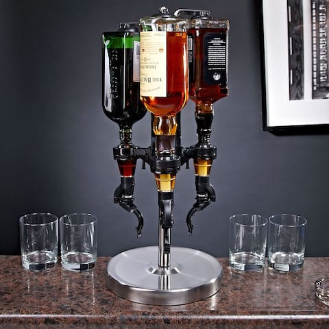 3-Bottle Revolving Liquor Dispenser