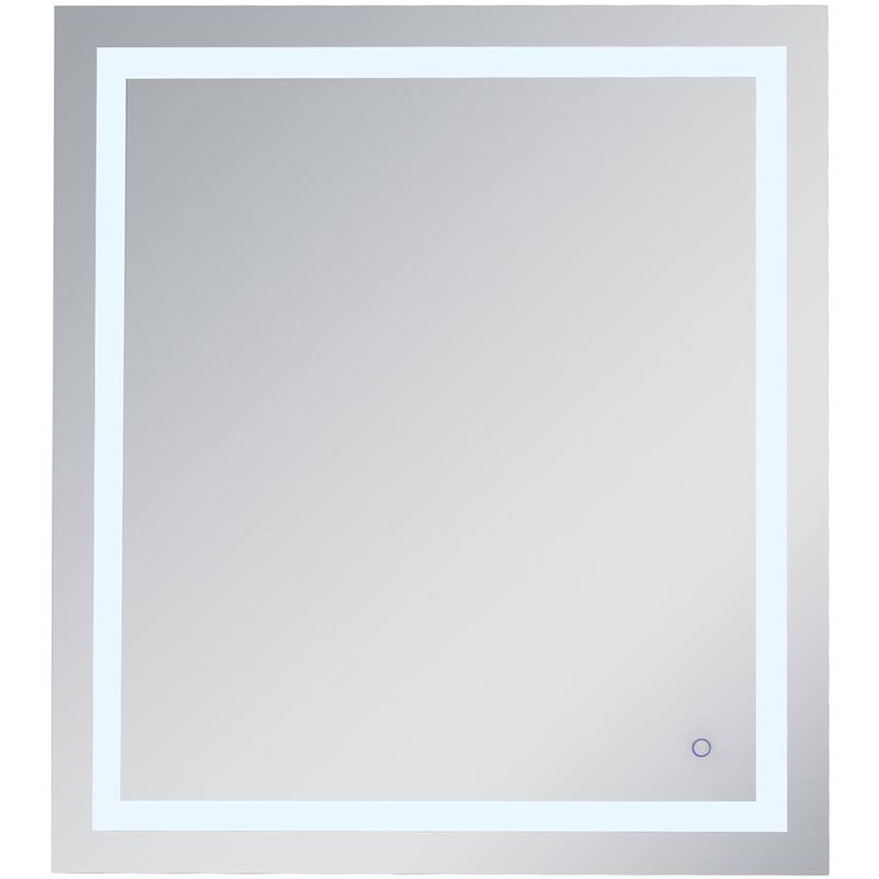 Elegant Lighting Helios 40" x 36" Rectangular Frameless Wall Mounted - Silver