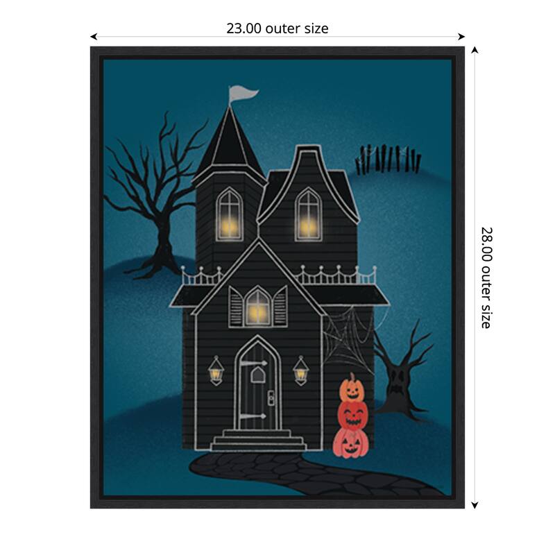Hometown Halloween II by Softshell Studio Framed Canvas Wall Art Print - Medium