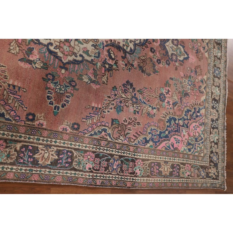 Hamedan Persian Vintage Rug Hand-Knotted Wool Carpet - 6'9"x 10'0"