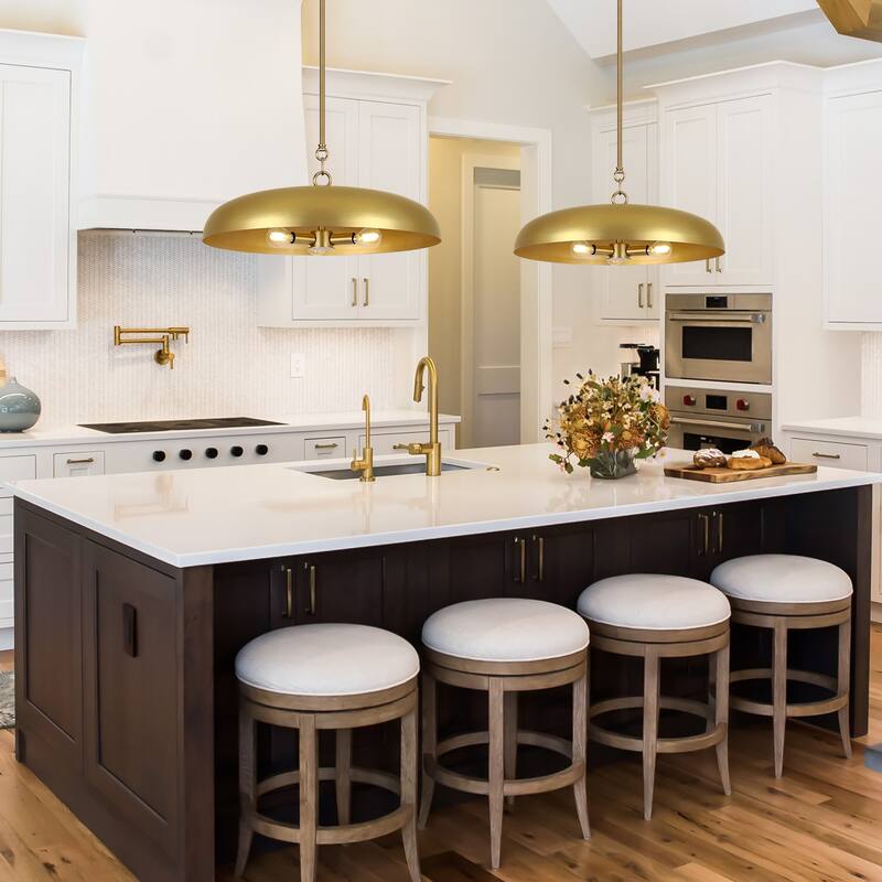 LamQee 20" Pendant Light Metal Dome Ceiling Hanging Chandelier - 19.7 inch