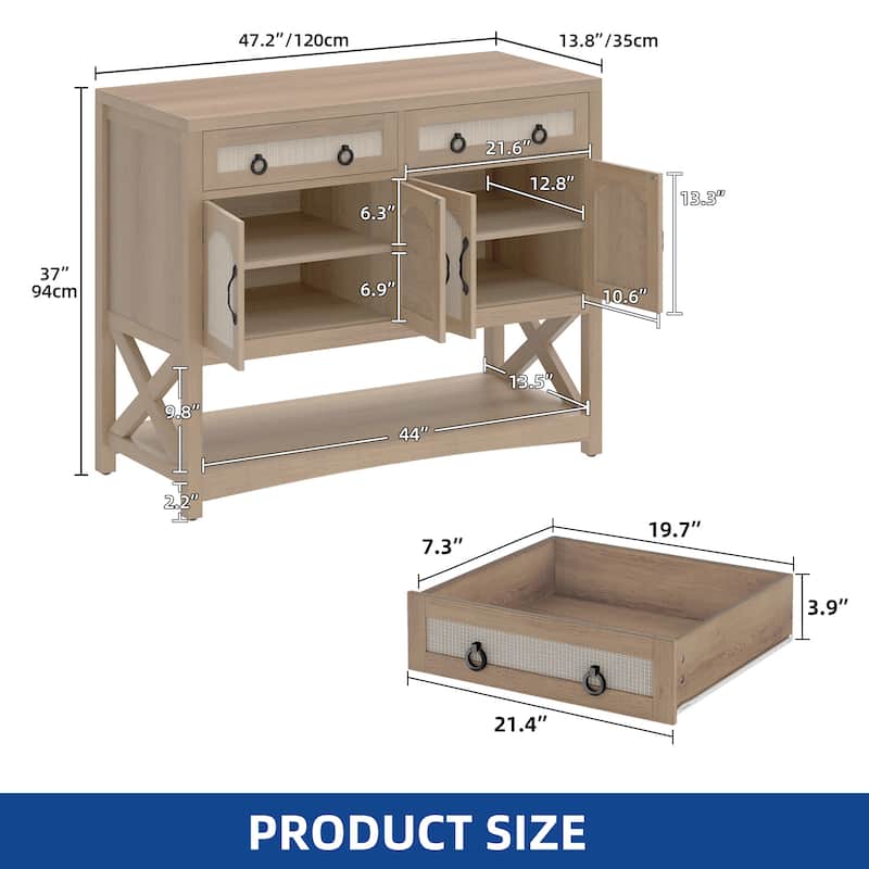 Moasis 47.2" Sideboard Buffets with 2 Drawers