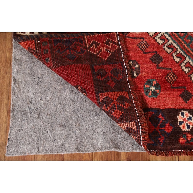 Tribal / Geometric Shiraz Persian Vintage Rug Handmade Wool Carpet - 4'1"x 8'4"