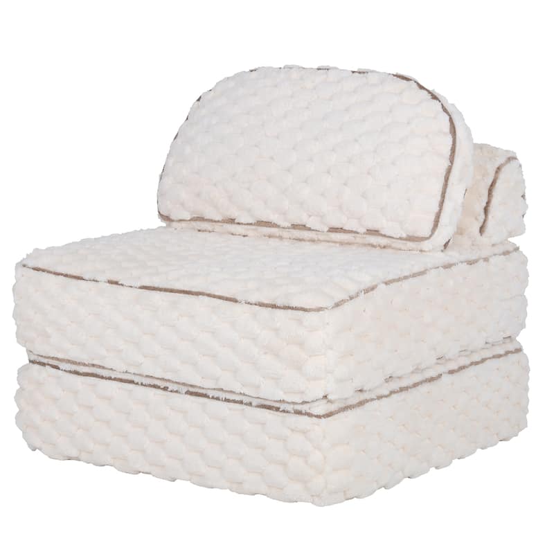 3-in-1 Convertible Sofa Bed Soft Fuzzy Fabric