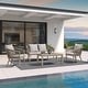 preview thumbnail 8 of 9, PURPLE LEAF 4-Piece Wicker Outdoor Patio Furniture Set Aluminum Rattan Sofa Cream