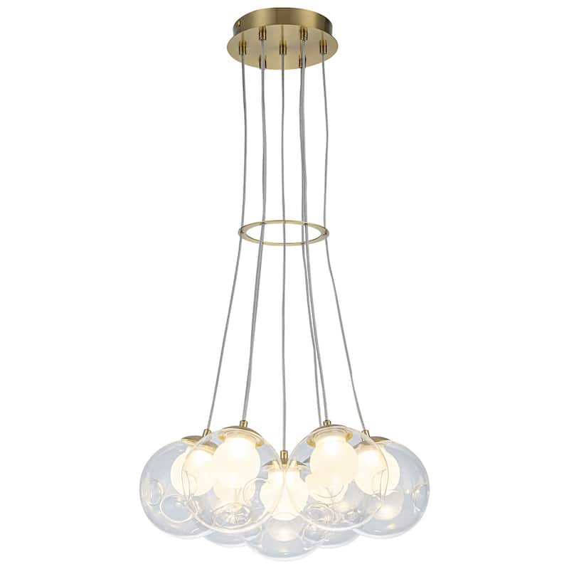 Modern Textured Glass Globe Pendant Light Frosted Shade Dining Room