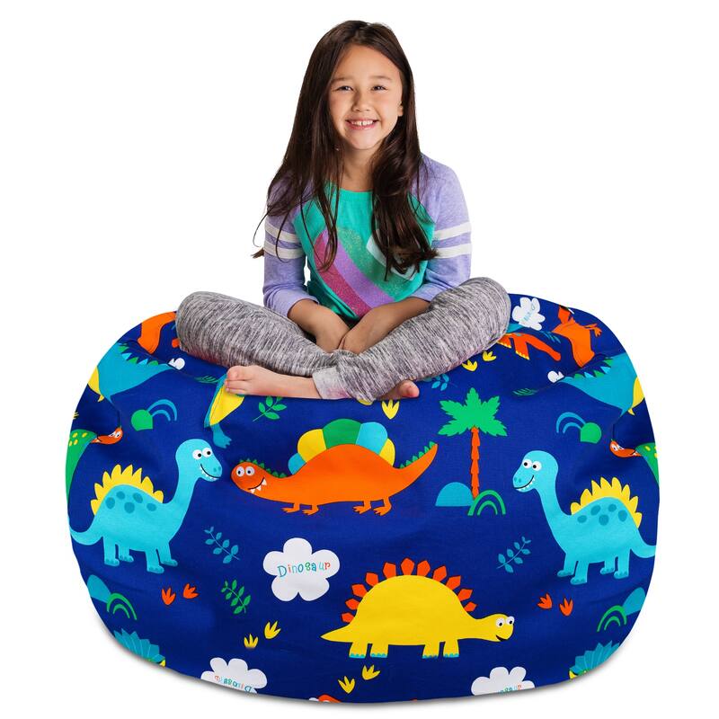 Kids' Stuffed Animal Storage Bean Bag Chair Cover or Toy Organizer
