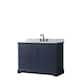 Option Dark Blue, Black Trim, White Carrara Marble Top