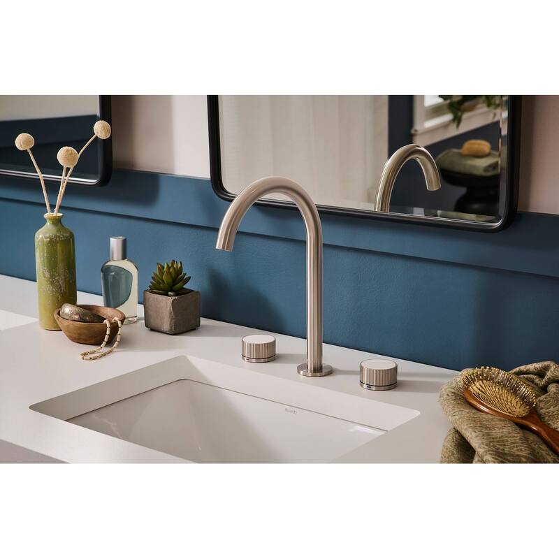 Ruvati Athena Two Handle Stone Marble Inlay Twist Bathroom Faucet in Brushed Nickel - RVF5232BN - 7'6" x 9'6"
