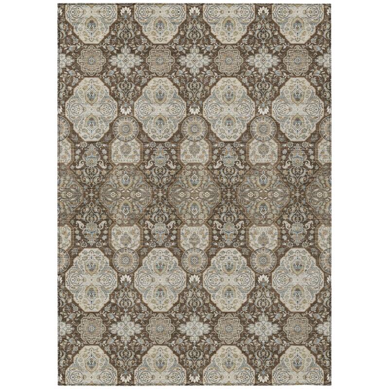 Machine Washable Indoor/ Outdoor Global Budden Chantille Rug