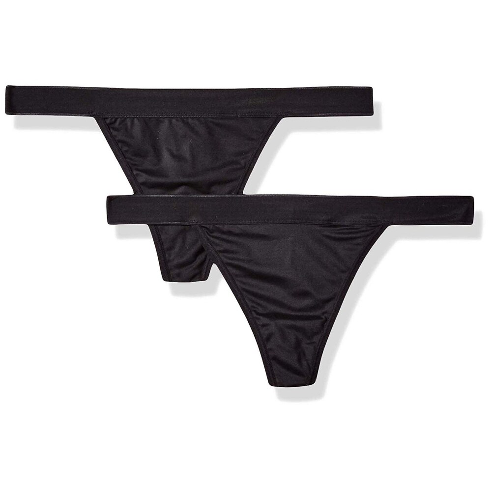 Shop Felina Women S Micro Allure Thong 2 Pack Black Xl Black