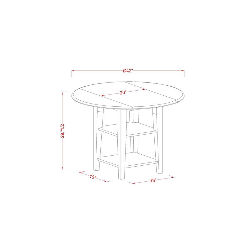 HomeStock 3-Pc Buttermilk and Cherry Solid Wood Top - Round Dining Room Set - Seats-4