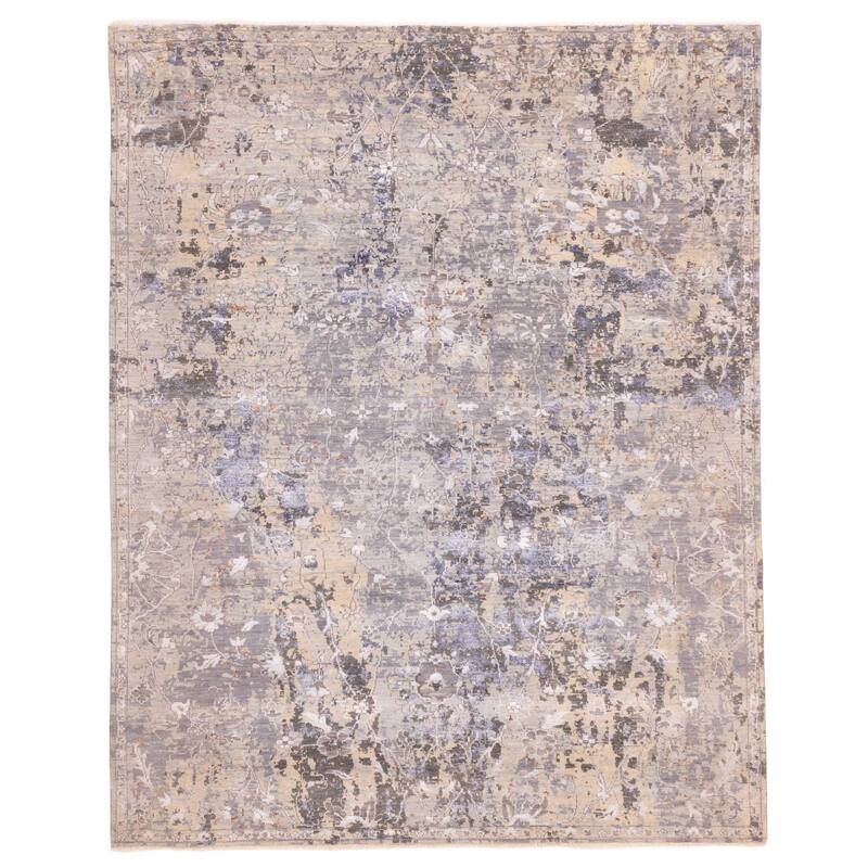 ECARPETGALLERY Hand-knotted Heritage Grey Silk, Wool Rug - 7'11 x 9'11