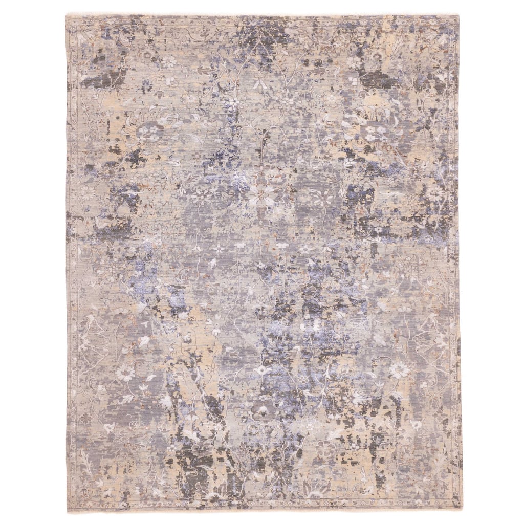 ECARPETGALLERY Hand-knotted Heritage Grey Silk, Wool Rug - 7'11 x 9'11