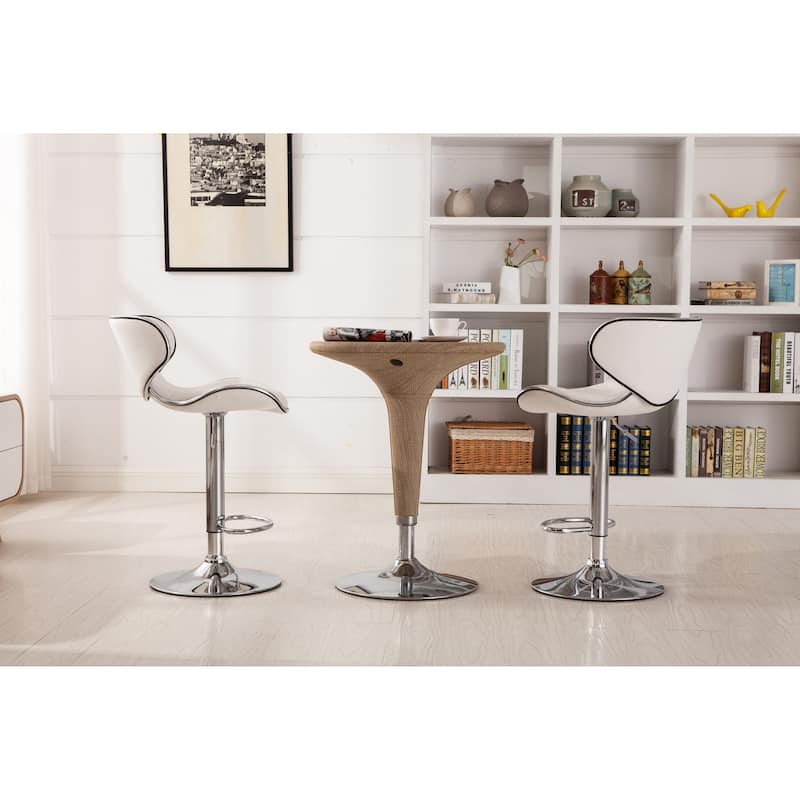 Bistro Swivel Barstool Dining Chair Counter Chair (White, Set of 2)
