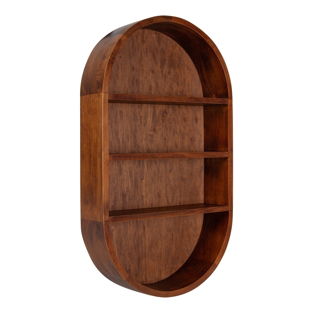 Kate and Laurel Hutton Wood Capsule Wall Shelf