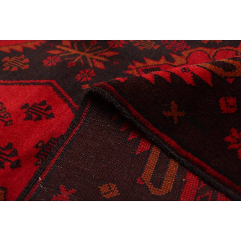 ECARPETGALLERY Hand-knotted Teimani Red Wool Rug - 3'11 x 7'2