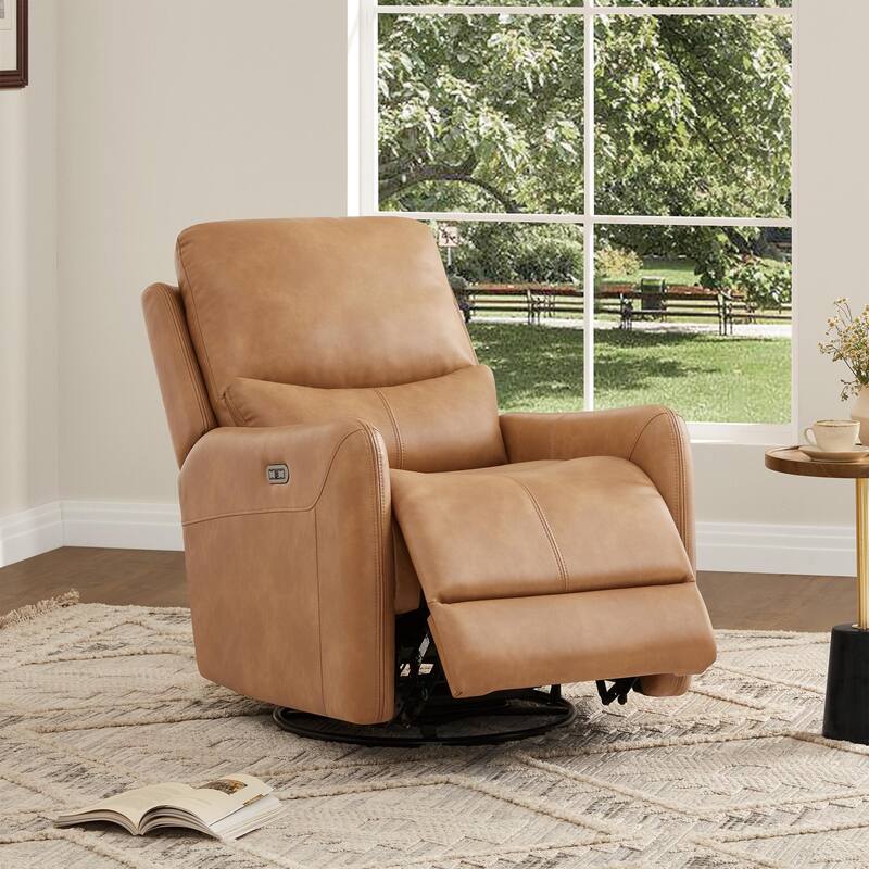 Dublin 30" Swivel Power Recliner Arm Chair - Saddle Brown