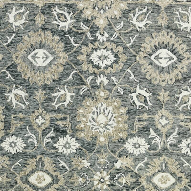 HomeRoots Floral Medallion Traditional Rectangle Area Rug