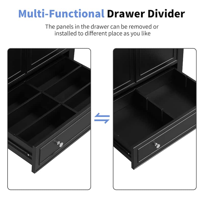 Roomfitters 30" Bathroom Vanity with Sink Combo, Cabinet with Doors and Drawer, Solid Wood and MDF Structure, Black