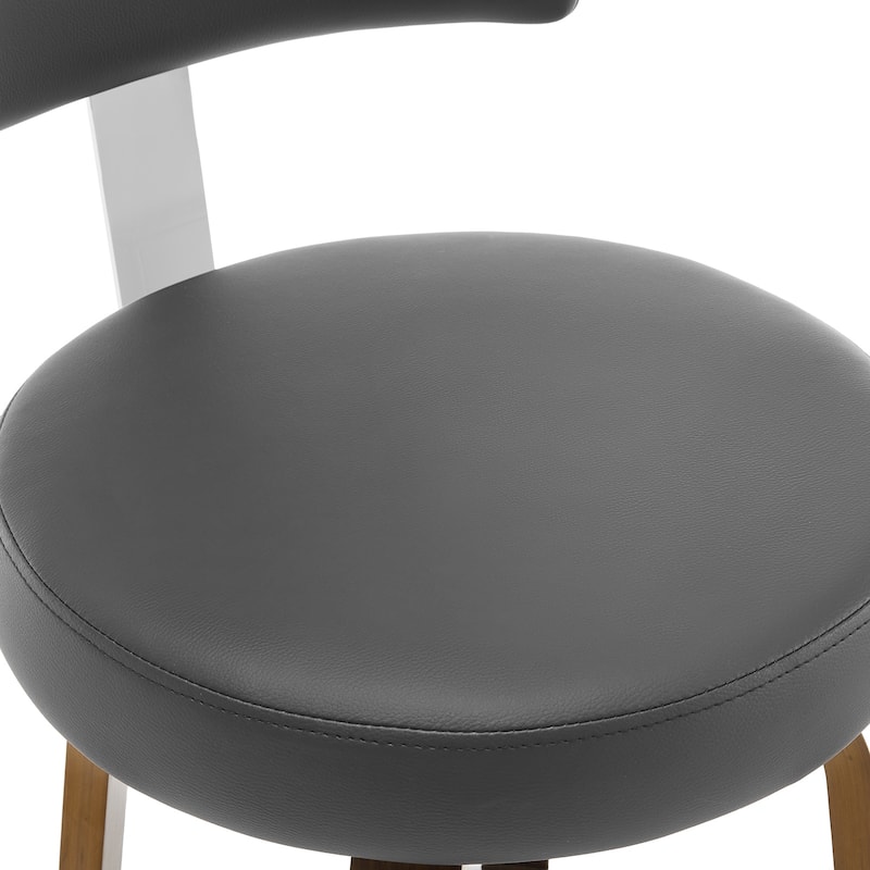 Upholstered Wood Swivel Bar/ Counter Stools, Set of 3