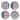 Abode Homewares by TarHong Stars & Stripes Assorted Salad Plate, 8.4" , Set of 4