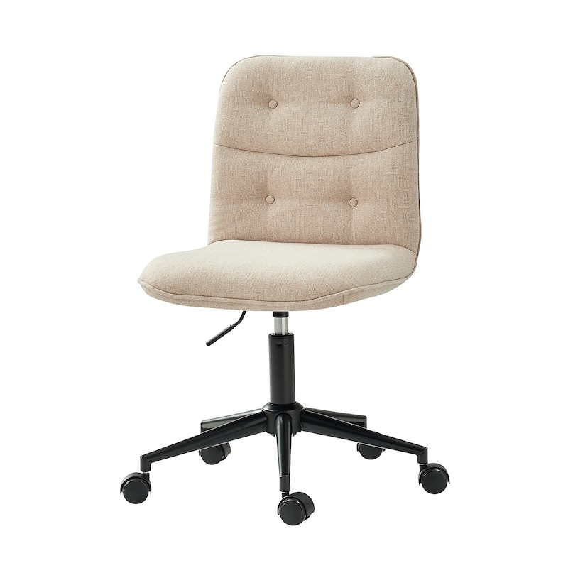 Klaus Upholstered Armless Swivel Task Chair with Tufted Back by HULALA HOME