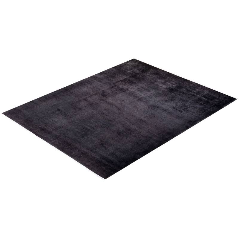 Overton Hand Knotted Wool Vintage Inspired Modern Contemporary Overdyed Gray Area Rug - 8' 1" x 10' 4"