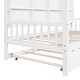preview thumbnail 10 of 13, Twin Size Kids Bed with Trundle and Storage Shelf, Wooden House Frame with Roof and Play Area Design