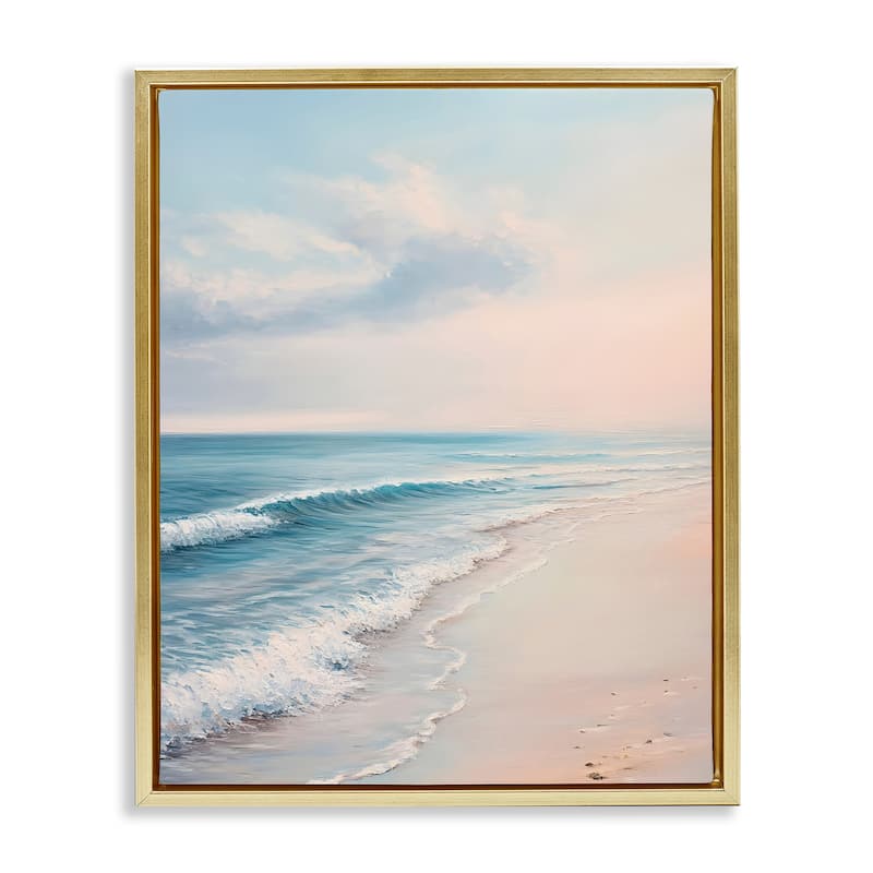 Stupell Serene Sands at Sunset Framed Floater Canvas Wall Art Design By Franklyn Gregory - 25 x 31 - Gold