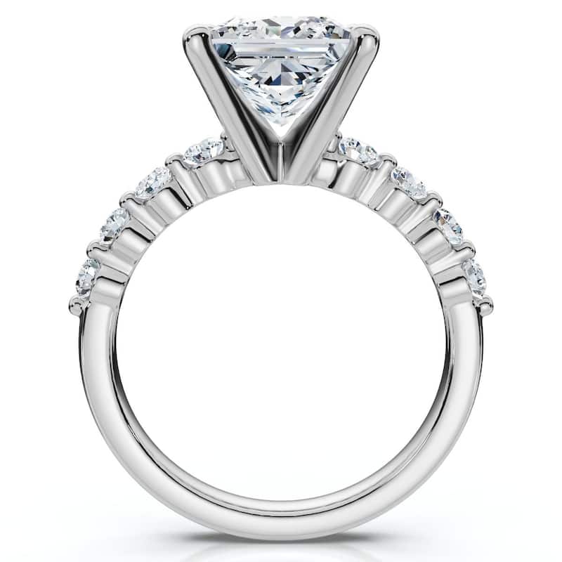 Bliss Diamond Certified 3.44Ct Princess Cut Diamond Engagement Ring White Gold Lab Grown