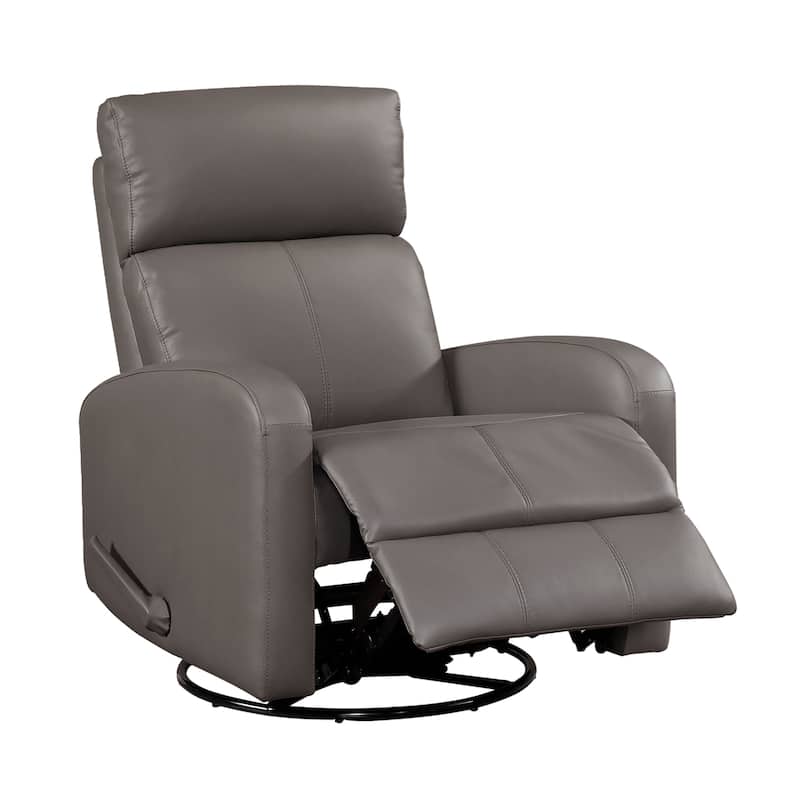 Creek 31.5" Leather Manual Swivel Glider Recliner - 360-Degree Swivel