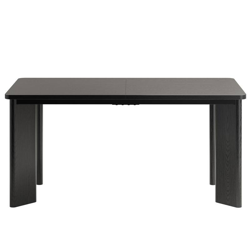 Rectangular Dining Table for 4-8 People, Wood Kitchen Table with Angled Legs and Rounded Corners for Dining Room & Living Room